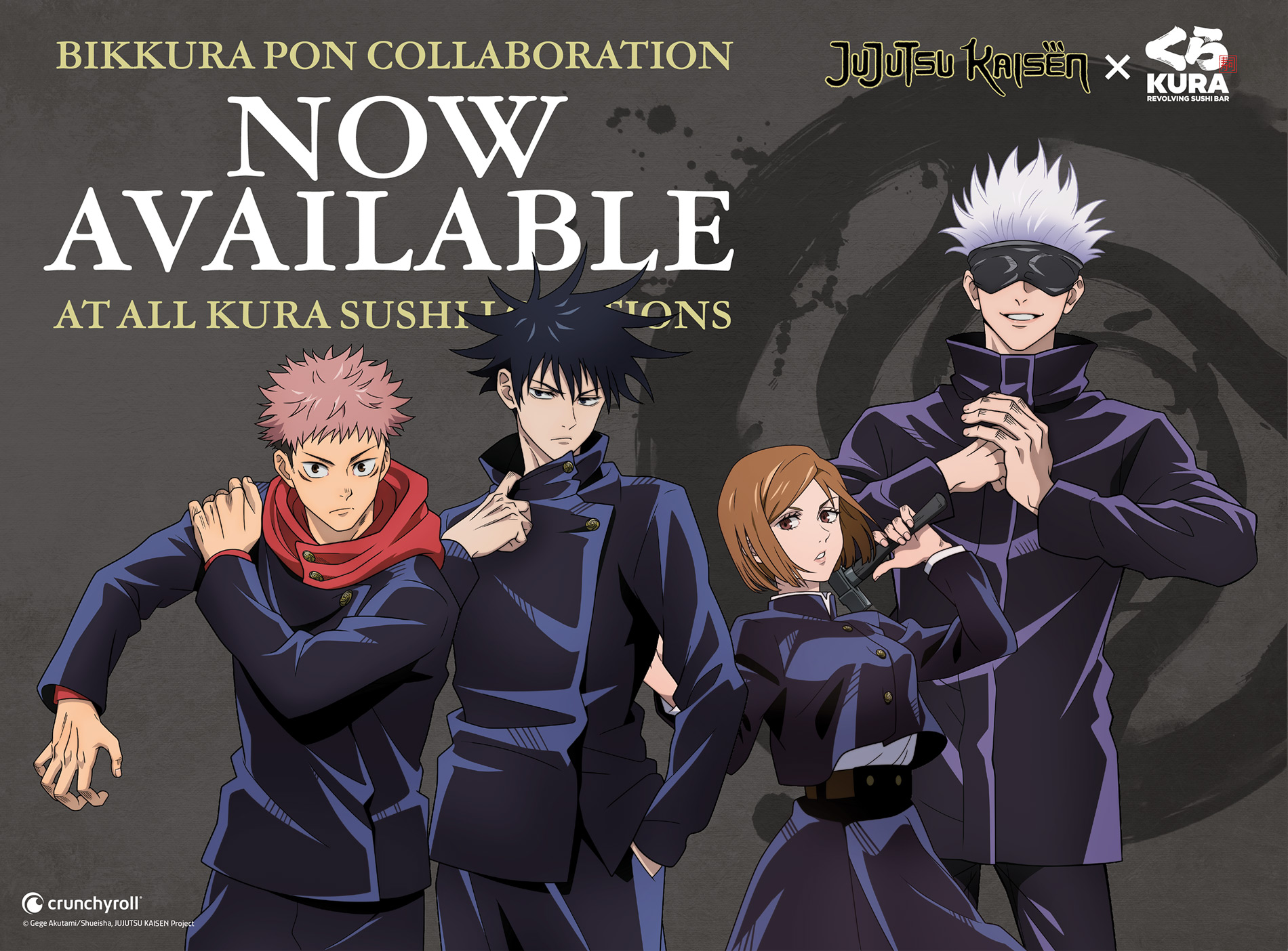 Jujutsu Kaisen x Kura Sushi Bikkura Pon Collaboration - STARTING 10/1/23