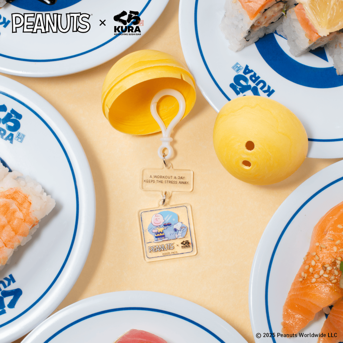 Peanuts x Kura Sushi Bikkura Pon Series 2 Prize Collection_Charlie & Snoopy Acrylic Charm_1