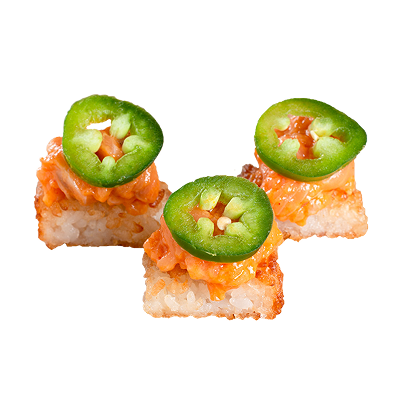 Crispy Rice with Spicy Salmon*